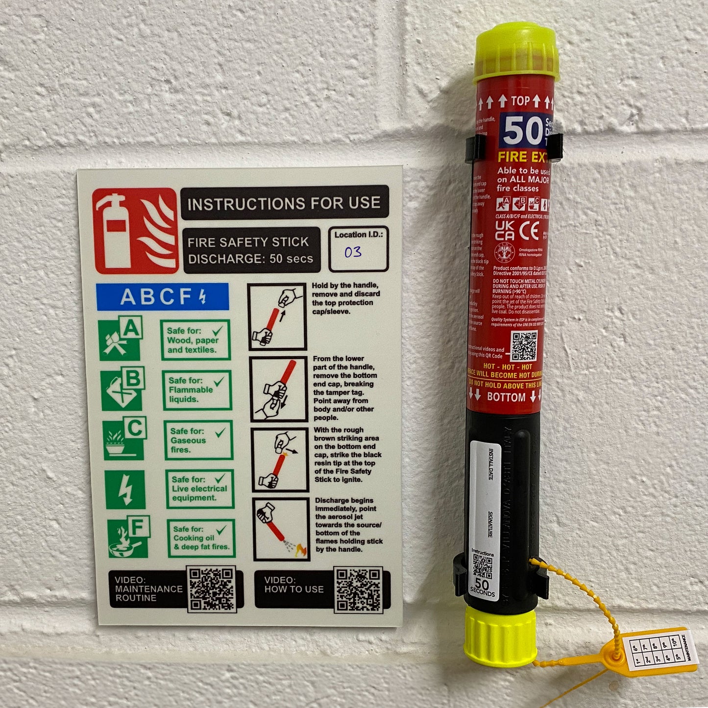 FSS100 PRO kits  - FSS100 fitted with tamper-tag, 2x clips, installation and inspection stickers, wall sign options