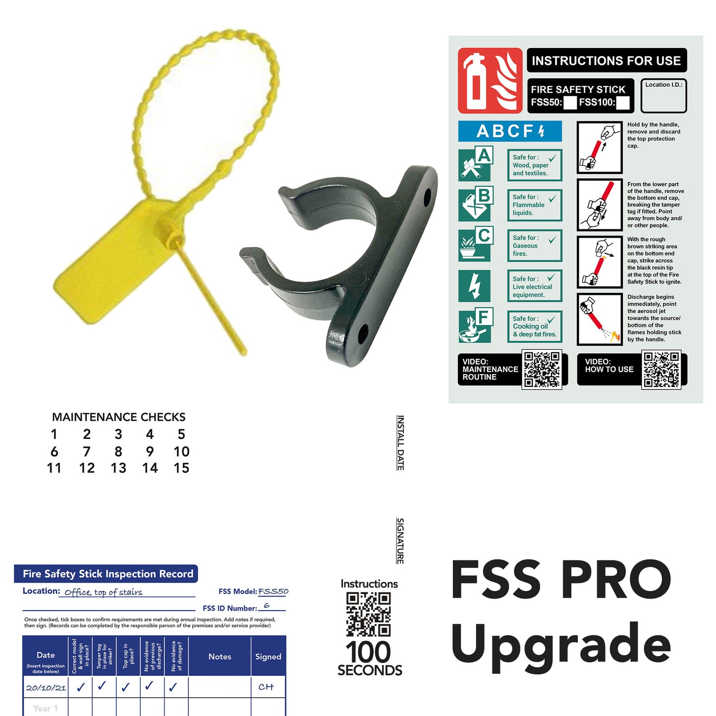 Retro-upgrade Kits to PRO versions  - Loose Tamper-tag, extra clip, installation and inspection sticker, optional signs