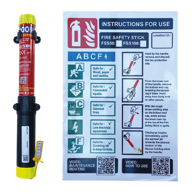 FSS100 PRO kits  - FSS100 fitted with tamper-tag, 2x clips, installation and inspection stickers, wall sign options