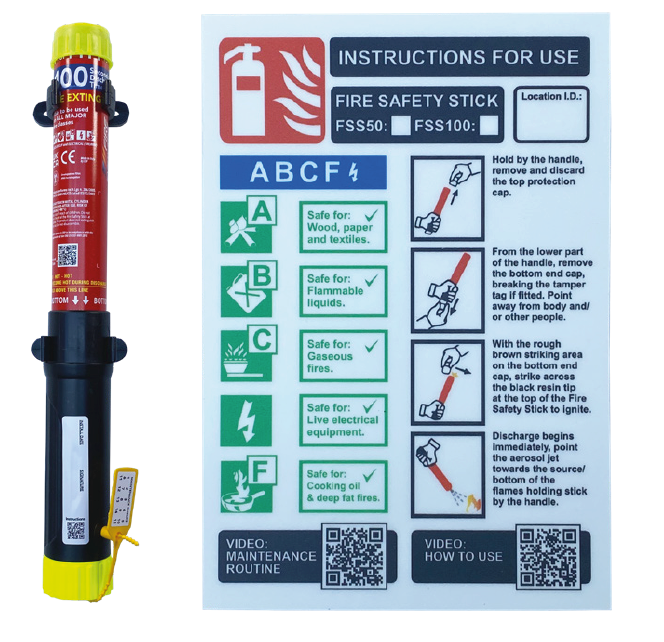 FSS100 PRO kits  - FSS100 fitted with tamper-tag, 2x clips, installation and inspection stickers, wall sign options